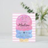 Budget Ice Cream Blush Pink Blue Cone Kind Verjaar (Staand voorkant)