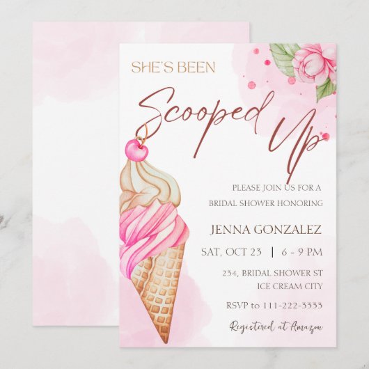 Budget Ice Cream Opgeruimd Roze Vrijgezellenfeest Kaart (Voorkant / Achterkant)