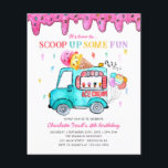 Budget Ice Cream Scoop Up Fun Truck Kids Verjaarda<br><div class="desc">Het is tijd om een paar leuke ijswagen zomer kinderen verjaardagsuitnodiging op te zoeken</div>