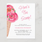 Budget Ijs Themaparty Meisjes Baby Shower Uitnodig (Voorkant)