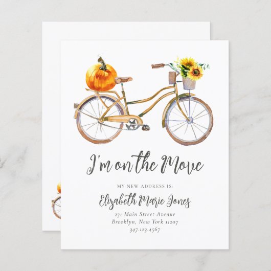 Budget ik heb Pumpkin Sunflower Bicycle Moving (Voorkant / Achterkant)