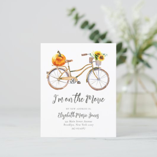 Budget ik heb Pumpkin Sunflower Bicycle Moving (Staand voorkant)