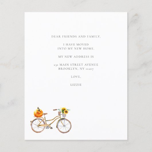 Budget ik heb Pumpkin Sunflower Bicycle Moving (Achterkant)