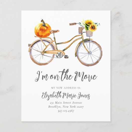 Budget ik heb Pumpkin Sunflower Bicycle Moving (Voorkant)