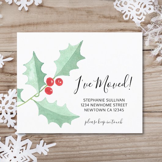 Budget Ik heb Waterverf Holly Kaart verplaatst