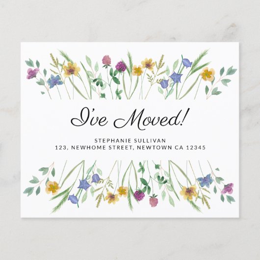 Budget Ik heb Wildflower Moving Aankondiging verpl (Voorkant)