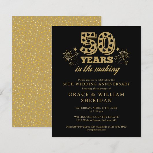 budget in de maak 50ste Jubileum uitnodiging (Voorkant / Achterkant)