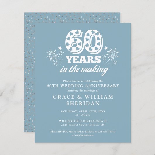 Budget in de maak 60e Jubileum uitnodiging (Voorkant / Achterkant)