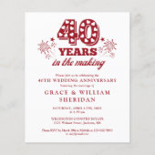 Budget In De Makende 40e Jubileum Foto Uitnodigen (Voorkant)