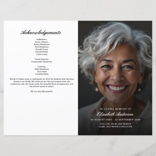 Budget In Het Liefdevolle Geheugen Foto Begrafenis (Voorkant)