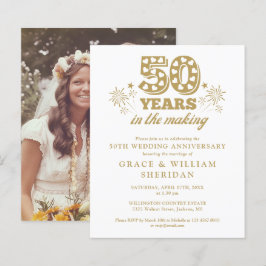 Budget in het maken van 50e Jubileum Foto uitnodig