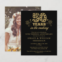 Budget in het maken van 50e Jubileum Foto uitnodig