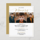 Budget in Loving Memory 3 Photo Memorial aFuneral (Voorkant / Achterkant)