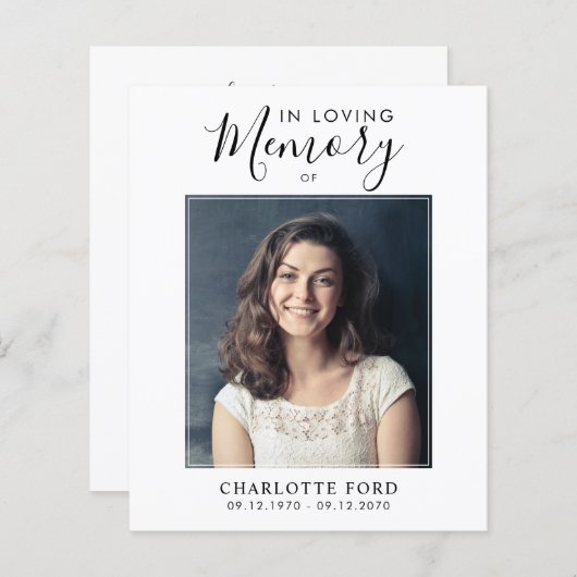 Budget in Loving Memory Foto Orde van service (Voorkant / Achterkant)