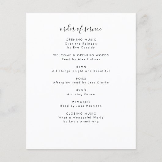 Budget in Loving Memory Foto Orde van service (Achterkant)