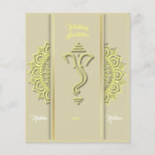 Budget Indiase hindoe bruiloft Ganesha uitnodiging (Voorkant)