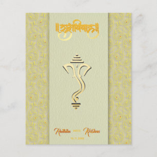Budget Indiase hindoe-huwelijksuitnodiging Ganesha
