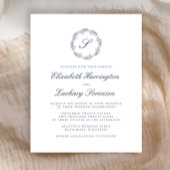 Budget Indigo Blue Monogram Wreatscript Wedding