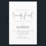 Budget Informal Script 21st Birthday Party nodigt<br><div class="desc">Budget Informeel Script 21e Verjaardag Party Uitnodiging. LET OP: er is ÉÉN per vel. Eenvoudige hedendaagse minimalistische stijl, met Twenty First in een stijlvol modern setscript en de rest van de tekst kunt u gemakkelijk personaliseren. Een GROTER formaat van 5, 5 inch x 8, 5 inch voor een voordelige prijs....</div>