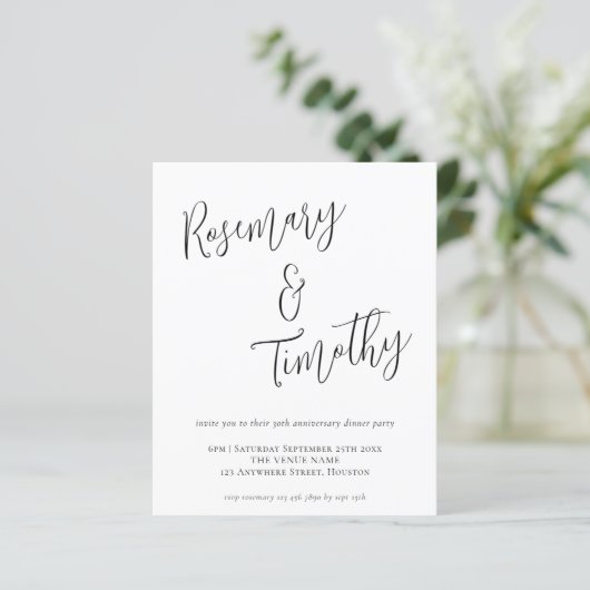 Budget Informal Script Wedding Jubileum Dinner (Staand voorkant)