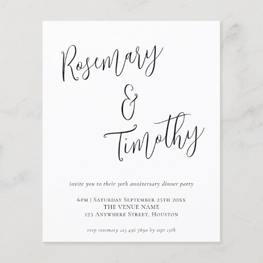 Budget Informal Script Wedding Jubileum Dinner (Voorkant)