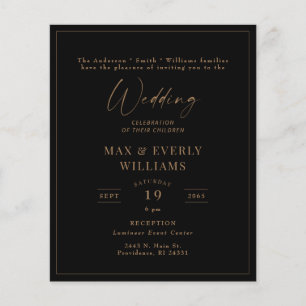 Budget ingelijst zwart & goud bruiloft viering