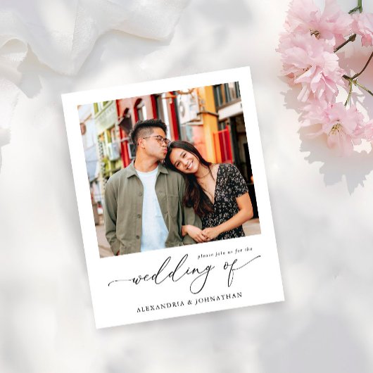 Budget Instant Foto Moderne Bruiloft Flyer