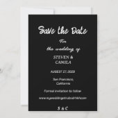 Budget Instant foto Zwart bruiloft opslaan van de  Kaart (Achterkant)