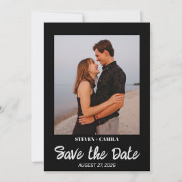 Budget Instant foto Zwart bruiloft opslaan van de  Kaart