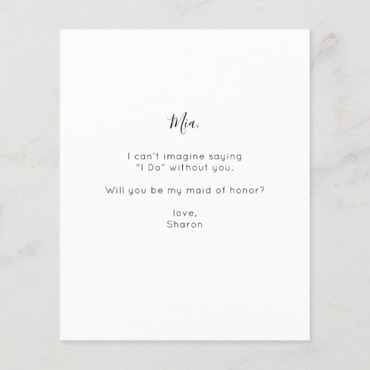 Budget Instant Photo Be My Maid of Honor proposal (Achterkant)