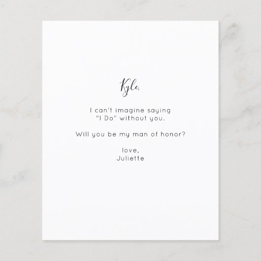 Budget Instant Photo Be My Man of Honor proposal (Achterkant)