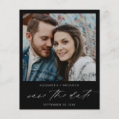 Budget Instant Photo Black Chic Save the Date Flyer (Voorkant)