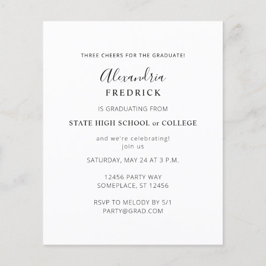 Budget Instant Photo Ver White 2 Graduparty Flyer (Achterkant)