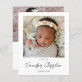 Budget Instant Two Photo Birth Notice 4 (Voorkant / Achterkant)
