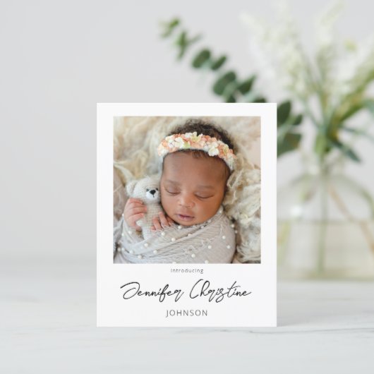 Budget Instant Two Photo Birth Notice 4 (Staand voorkant)