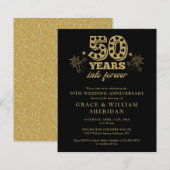 Budget Into Forever 50th Jubileum Invitation (Voorkant / Achterkant)
