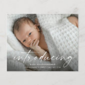 Budget Introductie Baby Foto Bedankt Kaart (Voorkant)