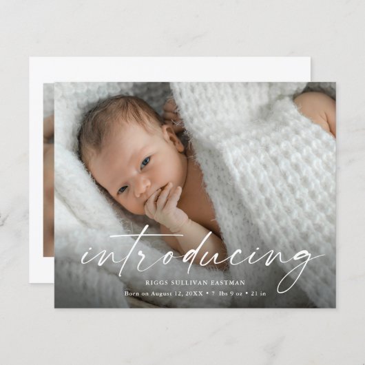 Budget Introductie Baby Foto Hartelijk dank (Voorkant / Achterkant)