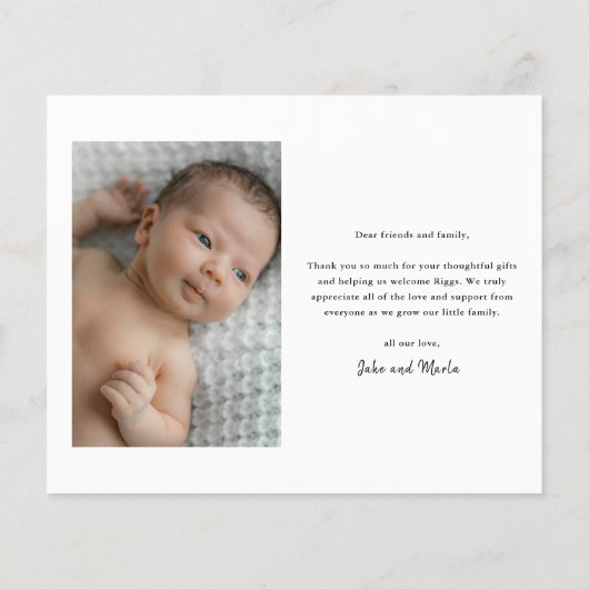 Budget Introductie Baby Foto Hartelijk dank (Achterkant)