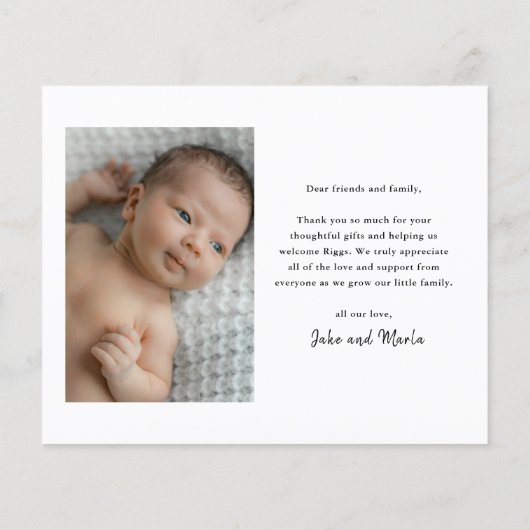 Budget Introductie Baby Foto Hartelijk dank (Achterkant)