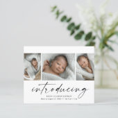 Budget Introductie van Baby 3 Foto Dank u Kaart (Staand voorkant)