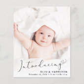 Budget Introduction Script Photo Birth Announcemen (Voorkant)