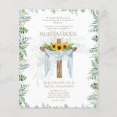 BUDGET Invitación de Boda Católica Bilingüe Flyer (Voorkant)