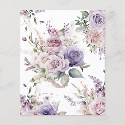 Budget Invitación de Rosas Moradas para Bautizo (Achterkant)