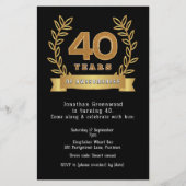 Budget Invitation '40 years of awesomeness' zwart Flyer (Voorkant)