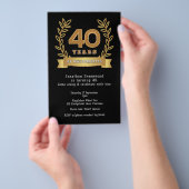 Budget Invitation '40 years of awesomeness' zwart Flyer (Hand)