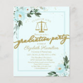 Budget Invitation Law School Graduparty Blauwgroen (Voorkant)