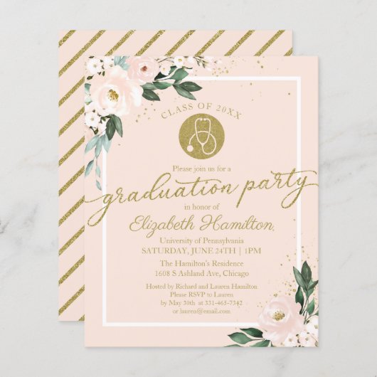 Budget Invitation Nursing School Afstudeerder Part (Voorkant / Achterkant)