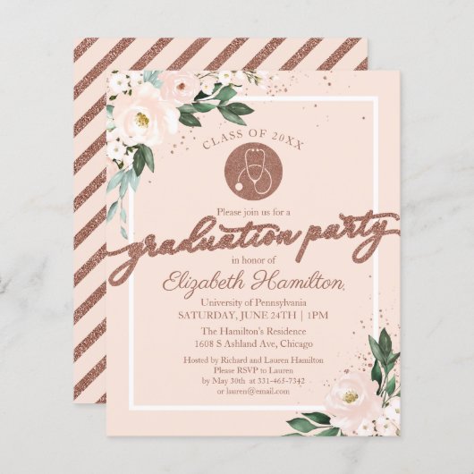 Budget Invitation Nursing School Afstudeerder Part (Voorkant / Achterkant)