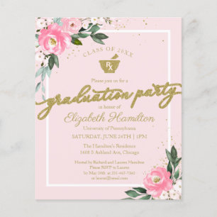 Budget Invitation Pharmacy Afstudeerder Party Flor